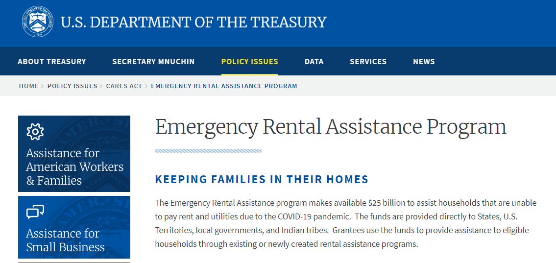 treasury rental assistance