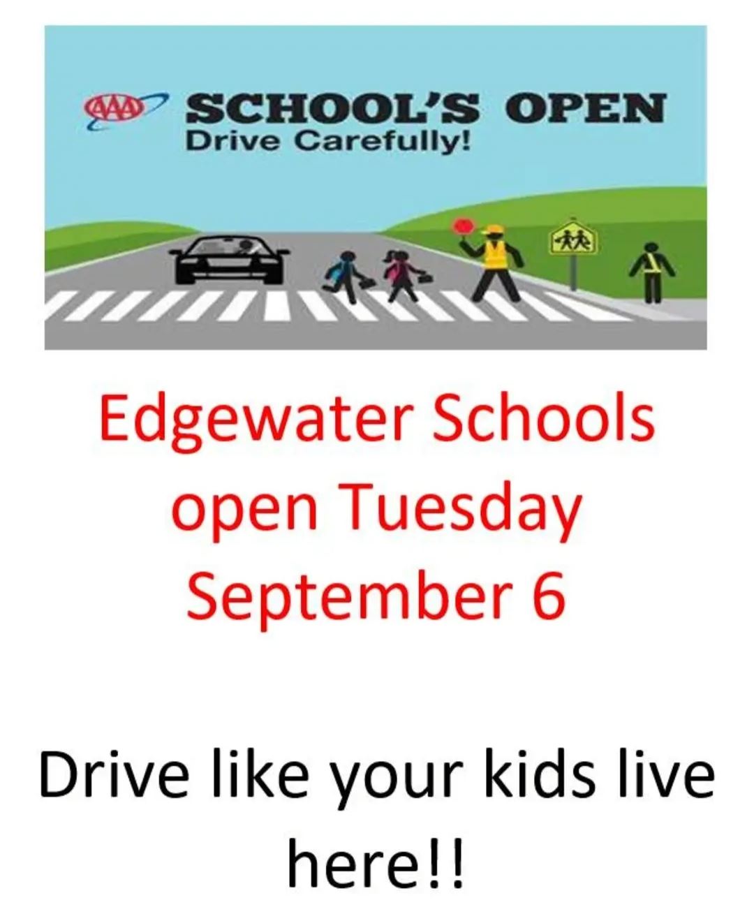Schools Open September 6th, alternating traffic patterns begin.